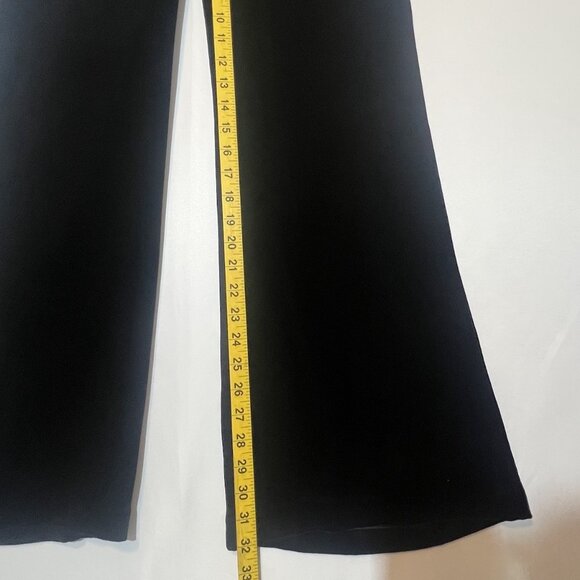 J. Crew Women’s Silk Blend Velvet Wide Leg Pants Size 10 Black City Fit Preppy - Picture 7 of 10